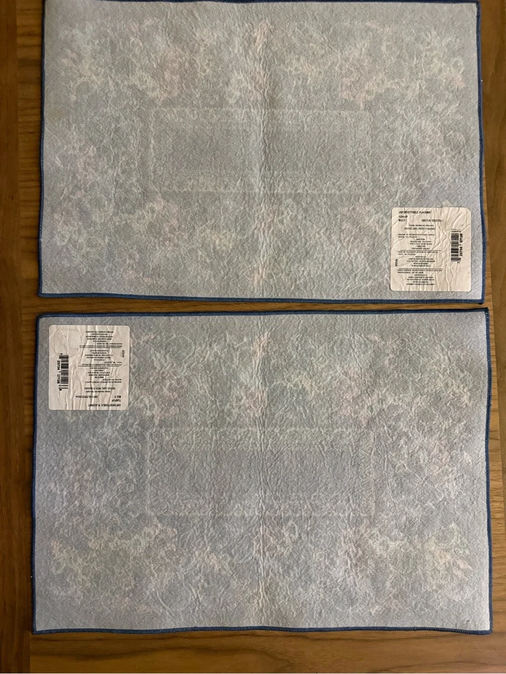 Floral Fruit Tapestry Placemat Pair in Cream and Blue